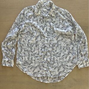 *last chance* New Day Dalmatian Sheer Button Down Top sz XXL